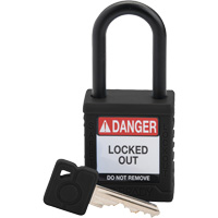 Velocity Safety Lockout Padlock, Safety Padlock, Keyed Different, Nylon, 1-1/2" Width Ontario Packaging