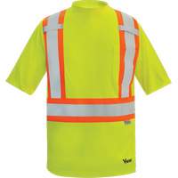 Viking&reg; Safety Bamboo Lined T-shirt, Polyester, Small, High Visibility Lime-Yellow Ontario Packaging