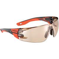RUSH+ 2.0 M/L Safety Glasses with Black & Red Frame, Copper Lens, Anti-Fog/Anti-Scratch, ANSI Z87+ Ontario Packaging