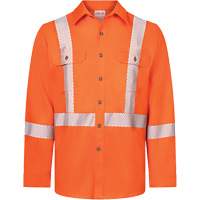 Chemise de travail haute visibilit&eacute; &agrave; bandes segment&eacute;es 7 oz de luxe Avenger, Style 652, Hommes, Petit, Orange Ontario Packaging