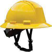 Kilimanjaro Full Brim Safety Helmet with HDPE Shell, Meets CSA Type 2, Ratchet Suspension, Vented Ontario Packaging