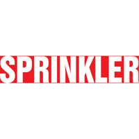 "Sprinkler" Pipe Marker, Self-Adhesive, 1" H x 8" W, White on Red Ontario Packaging