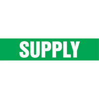 "Supply" Pipe Markers, Self-Adhesive, 4" H x 24" W, White on Green Ontario Packaging
