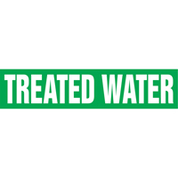 "Tower Water Return" Pipe Markers, Self-Adhesive, 4" H x 24" W, White on Green Ontario Packaging