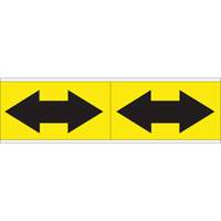 Dual Direction Arrow Pipe Markers, Self-Adhesive, 4" H x 12" W, Black on Yellow SI716 | Ontario Packaging