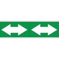 Dual Direction Arrow Pipe Markers, Self-Adhesive, 4" H x 12" W, White on Green SI718 | Ontario Packaging