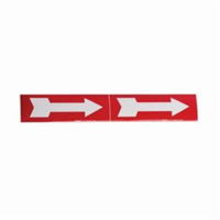 Arrow Pipe Markers, Self-Adhesive, 2-1/4" H x 7" W, White on Red SI721 | Ontario Packaging