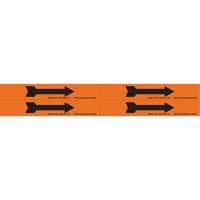 Arrow Pipe Markers, Self-Adhesive, 1-1/8" H x 7" W, Black on Orange SI734 | Ontario Packaging