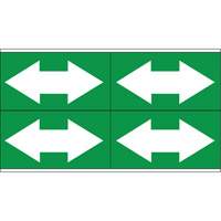 Dual Direction Arrow Pipe Markers, Self-Adhesive, 1-1/8" H x 7" W, White on Green SI739 | Ontario Packaging