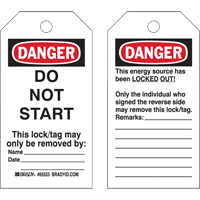 &eacute;tiquettes de verrouillage, Plastique, 3" la x 5-1/2" h, Anglais Ontario Packaging