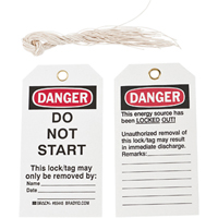 Lockout Tags, Plastic, 3" W x 5-3/4" H, English SJ120 | Ontario Packaging
