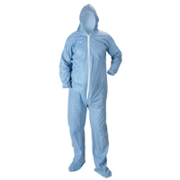 Pyrolon&reg; Plus 2 FR Hooded Coveralls With Boots, Small, Blue, FR Treated Fabric Ontario Packaging