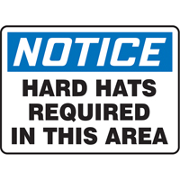 "Hard Hats Required" Sign, 7" x 10", Vinyl, English SS570 | Ontario Packaging