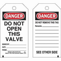 Self-Laminating Safety Tags, Polyester, 3" W x 5-3/4" H, English SX348 | Ontario Packaging
