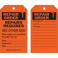 Safety Repair Tag, Polyester, 4" W x 7" H, English Ontario Packaging