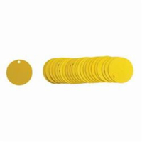 &eacute;tiquettes rondes vierges pour vannes, Aluminium, 1,5" dia. Ontario Packaging