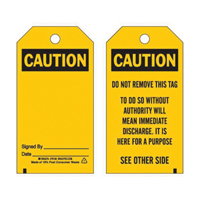 Accident Prevention Tags, Polyester, 3" W x 5-3/4" H, English SX826 | Ontario Packaging