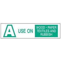 "A Use on Wood Paper Textiles and Rubbish" Labels, 6" L x 1-1/2" W, Green on White Ontario Packaging
