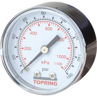 Mini Regulators - Replacement Gauge, 2" , 0 - 160 psi, Back Mount, Analogue TA796 | Ontario Packaging