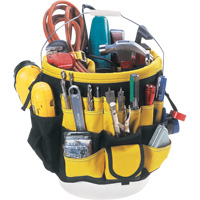 Tool Bucket Organizer, 6" L x 11" W x 12" H, Nylon, Black/Yellow Ontario Packaging