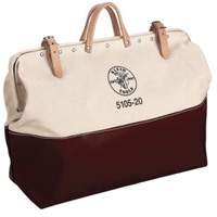 20" Heavy-Duty High-Bottom Tool Bag, Canvas, 1 Pockets, Natural Ontario Packaging