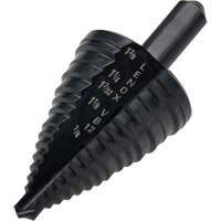 #12 Step Drill Bit, 7/8" - 1-3/8" , 3/8" Increments, High Speed Steel Ontario Packaging