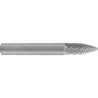 AllSteel Tapered Shape Carbide Burr, SG-5, 1/2" Dia., 1/4" Shank, 1" Depth of Cut Ontario Packaging