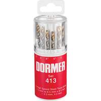 Jeu de forets courts, 13 morceaux, Acier rapide Ontario Packaging