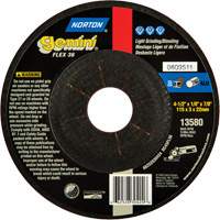 Gemini<sup>®</sup> Flexible Mini Disc Depressed Centre Wheel, 4-1/2" x 1/8", 7/8" arbor, Aluminum Oxide, Type 27 TCT465 | Ontario Packaging