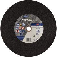 Metal A Chop Saw Cut-Off Wheel, 14" x 3/32", 1" Arbor, Type 01/41, Aluminum Oxide, 4365 RPM TCT626 | Ontario Packaging