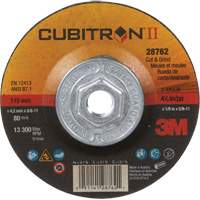 Cubitron™ II Quick Change Cut & Grind Wheel, 4-1/2" x 1/8", 5/8"-11 Arbor, Type 27, Ceramic TCT848 | Ontario Packaging