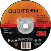 Cubitron™ II Quick Change Depressed Centre Grinding Wheel, 6" x 1/4", 5/8"-11 Arbor, Type 27, Ceramic TCT853 | Ontario Packaging