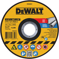 Metal Cut-Off Wheel, 4-1/2" x 0.045", 7/8" Arbor, Aluminum Oxide, Type 1 Ontario Packaging