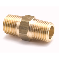 Hex Pipe Nipples, Brass, 1/8", Standard Ontario Packaging