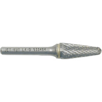 L4-D JET-KUT&reg; Taper Shape Burr with Radius End, 1/4" Dia., 1/4" Shank, 1-1/8" Depth of Cut Ontario Packaging