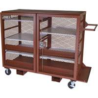 Mobile Mesh Cabinet, Steel, 49 Cubic Feet, Red Ontario Packaging