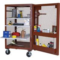 Mobile Mesh Cabinet, Steel, 22 Cubic Feet, Red Ontario Packaging