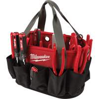 Utility Oval Bag, Ballistic Nylon, 24 Pockets, Black/Red TER017 | Ontario Packaging