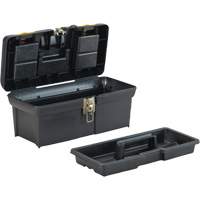 2000 Series Tool Box with Tray, 16" W x 7-1/10" D x 8-1/10" H, Black/Yellow TER077 | Ontario Packaging