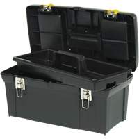 2000 Series Tool Box with Tray, 24" W x 11-1/4" D x 11" H, Black/Yellow TER081 | Ontario Packaging