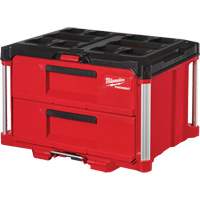 Packout™ 2-Drawer Tool Box, 14-1/3" W x 16-1/3" D x 22-1/5" H, Black/Red TER110 | Ontario Packaging