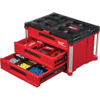 Packout™ 3-Drawer Tool Box, 14-1/3" W x 16-1/3" D x 22-1/5" H, Black/Red TER111 | Ontario Packaging