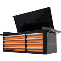 Top Chest, 42" W, 8 Drawers, Black/Orange TER177 | Ontario Packaging