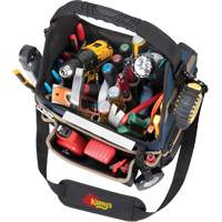 Porte-outils &eacute;lectrique/CHVAC &agrave; base moul&eacute;e, Polyester balistique, 20 pochettes, Noir/Bleu Ontario Packaging