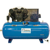 Industrial Series Air Compressors - Horizontal Compressor - Two Stages, 200 Gal. (240 US Gal) Ontario Packaging