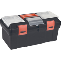 Plastic Tool Box, 17-1/2" W x 9-1/2" D x 8" H, Black Ontario Packaging