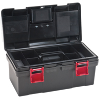 Plastic Tool Box, 17-1/2" W x 9-1/2" D x 8" H, Black Ontario Packaging