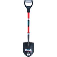 Heavy-Duty Round Point Shovel, Carbon Steel Blade, Fibreglass, D-Grip Handle TLZ466 | Ontario Packaging