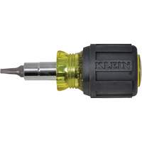 Stubby Multi-Bit Screw Driver With Sq.Recess, 3-1/5" L, Cushion Grip Handle Ontario Packaging