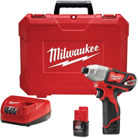 M12 1/4" Hex Impact Driver Kit, 1/4", 1000 in-lbs Max. Torque, 12 V, Lithium-Ion Ontario Packaging